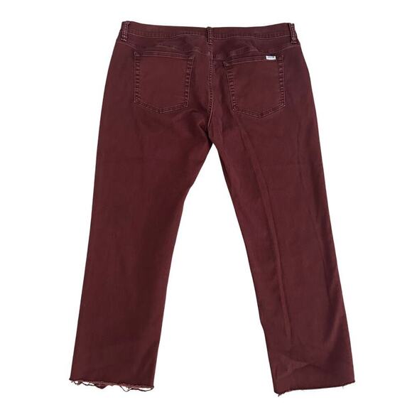 Joe's Jeans Denim - Joe's women's red burgundy straight mid rise  ankle raw hem jeans size 40